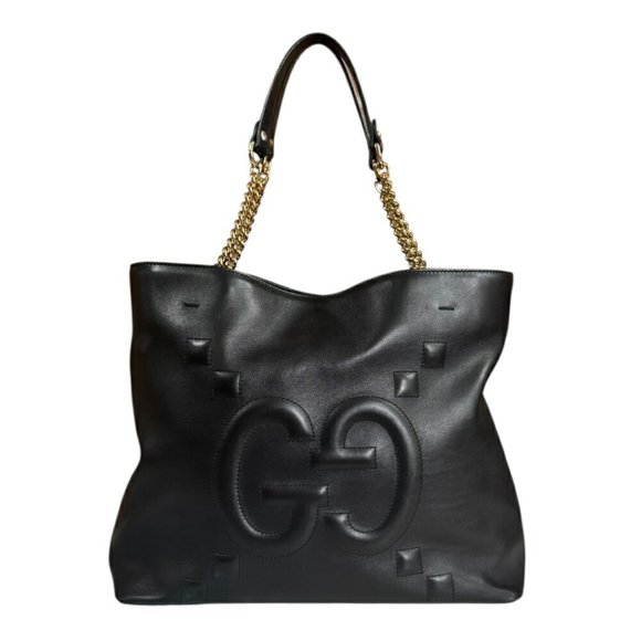 GUCCI Black Leather Tote Bag - Picture 1 of 8
